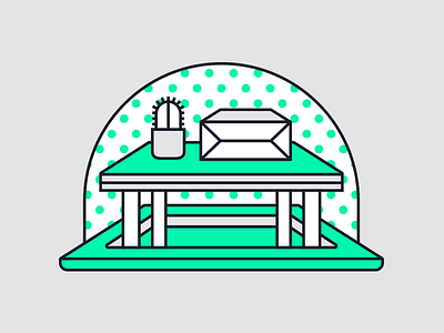 Pop-Up Desk colour desk geometric green illustration line stroke