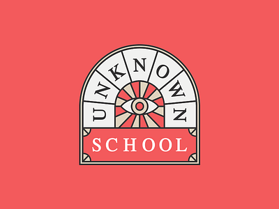 The Unknown School badge eye glass school stain unknown