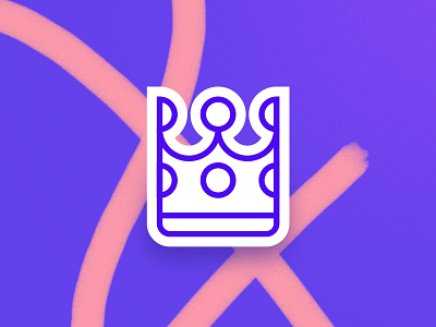Crown Sticker crown icon illustration line purple sticker