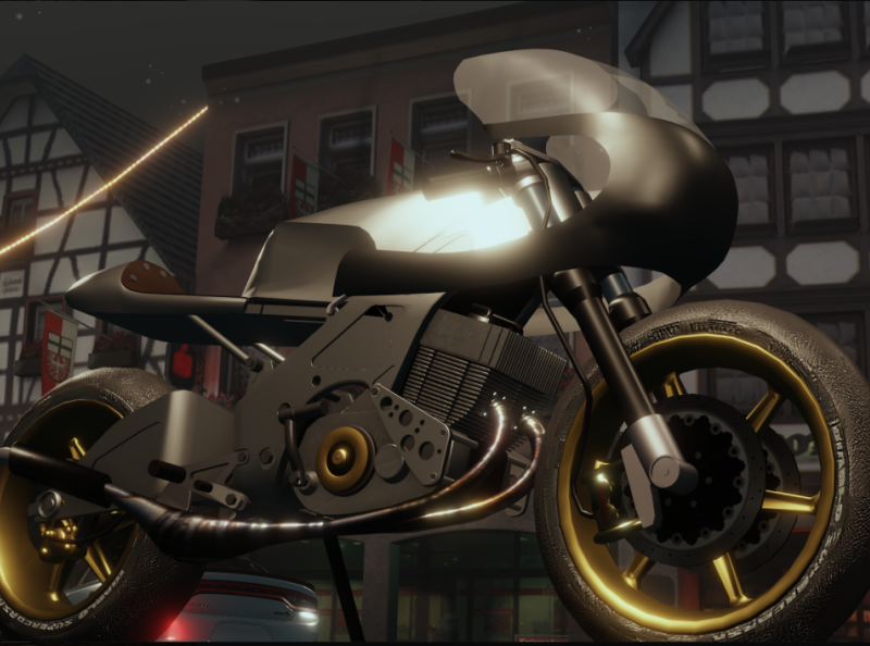 2nd blender built cafe racer inspired by a real life cafe racer. by