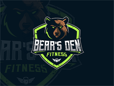 Bear's Den Fitness bear branding fitness logo graphic design logo