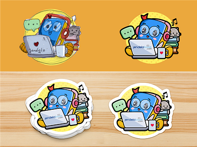 Book Mascot Sticker 1 3d animation branding graphic design logo motion graphics ui