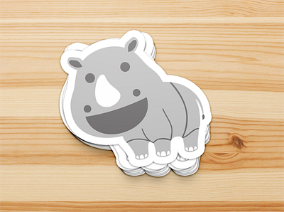 simple rhino image animation design graphic design illustration logo sticker