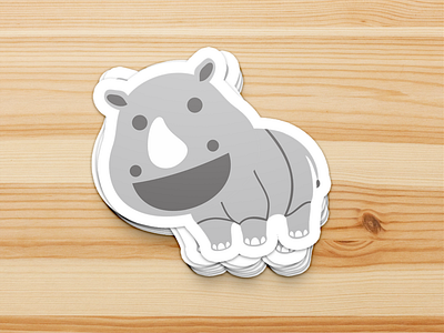 simple rhino image animation design graphic design illustration logo sticker