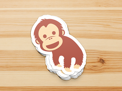 simple orangutan image animation branding design graphic design illustration logo sticker vector