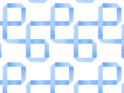 Ribbon Pattern blue infinite pattern pencil ribbon