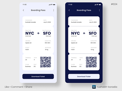 Daily UI 024 - Boarding Pass