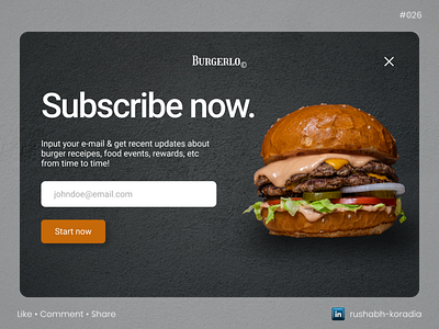 DailyUI 026 - Subscribe dailyui dailyui day26 dailyui subcribe ui design dailyuichallenge day26 subscribe design design inspiration latest ui trends newsletter ui design pop up ui rushabh koradia rushabh ui subscribe dailyuichallenge subscribe ui ui ui design ui inspiration ux rushabh web ui website ui