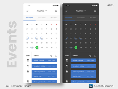 DailyUI 038 - Calendar