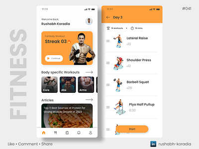 DailyUI 041 - Workout Tracker branding daily ui challenge dailyui dailyui challenge dailyui day 41 dailyui gym exercise gym dailyui workout tracker day 41 dailyui design inspiration exercise ui design gym ui design mobile ui design rushabh koradia rushabh ui track tracker ui design ui ui design workout tracker day 42 workout tracker ui design