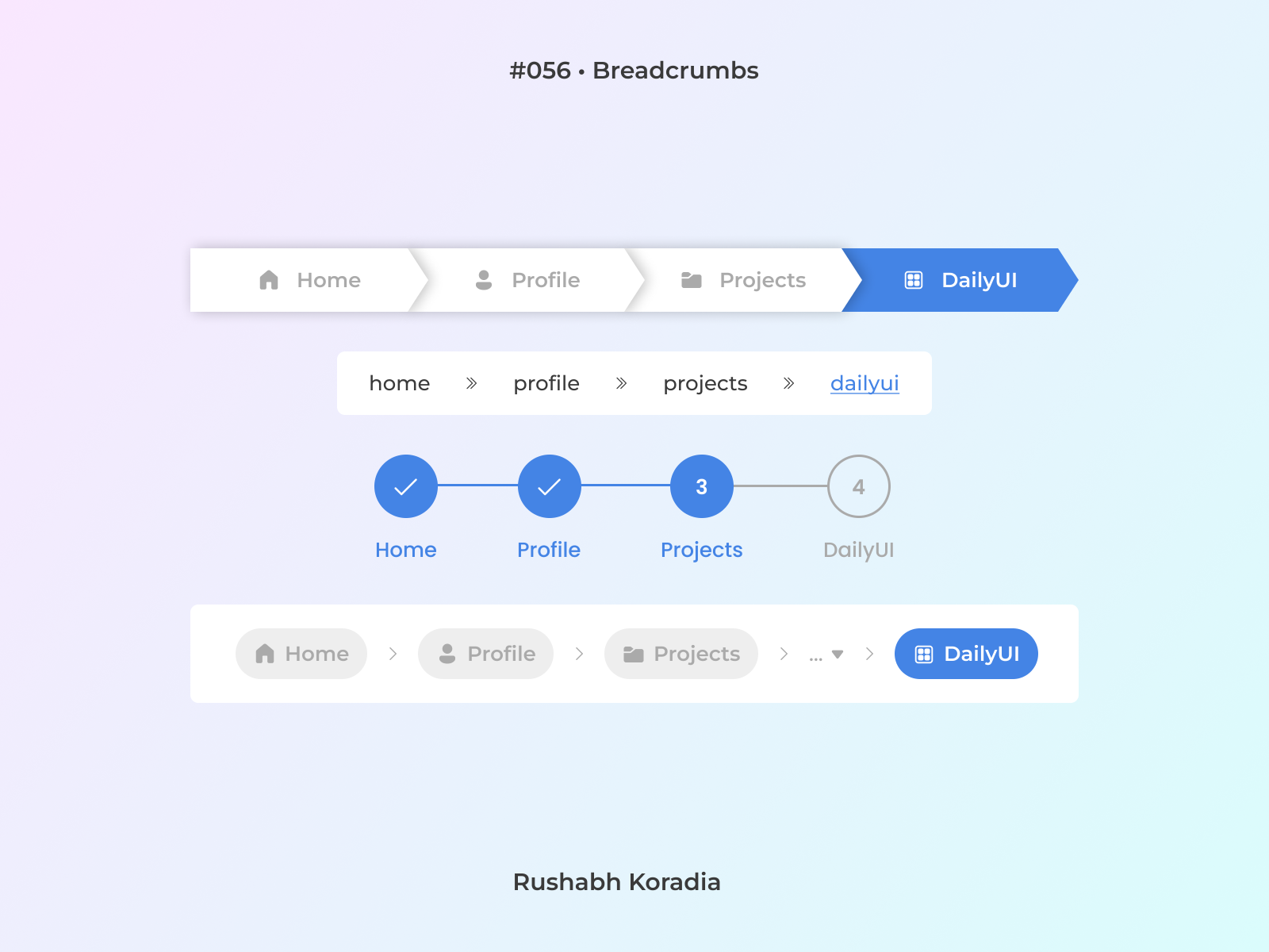 DailyUI 056 Breadcrumbs by Rushabh Koradia on Dribbble