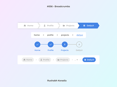DailyUI 056 - Breadcrumbs branding breadcrumbs ui daily ui challenge dailyui dailyui breadcrumbs ui dailyui challenge dailyui day 56 day 56 breadcrumbs day 56 dailyui design inspiration illustration latest ui trends logo mobile ui rushabh koradia rushabh ui ui ui design ui inspiration web ui