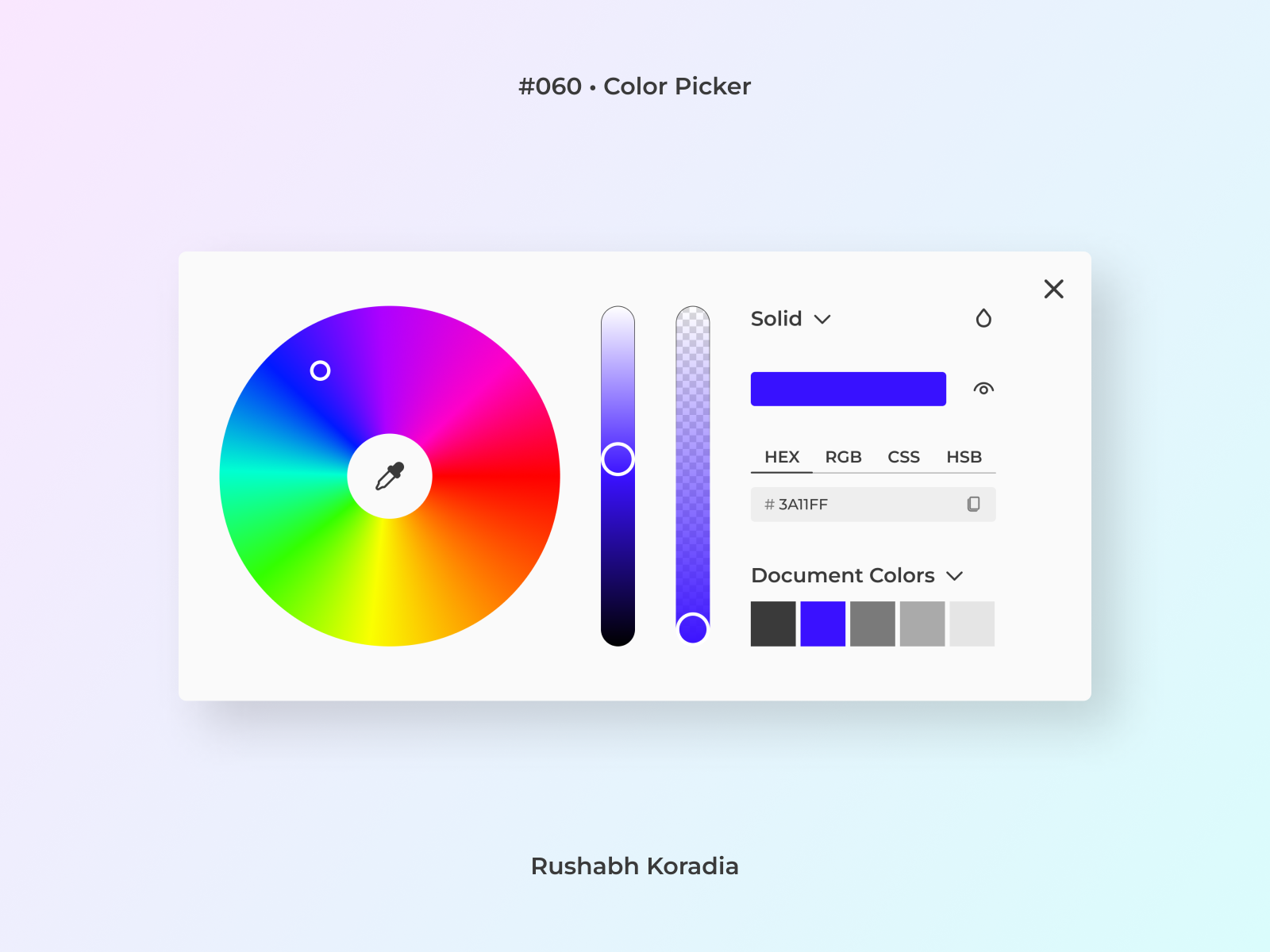 DailyUI 060 - Color Picker by Rushabh Koradia on Dribbble