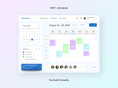 DailyUI 071 - Schedule