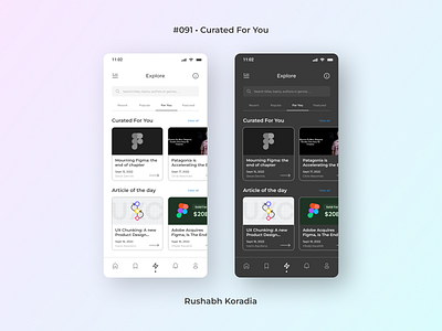 DailyUI 091 - Curated For You