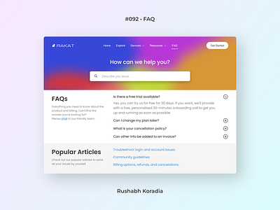 DailyUI 092 - FAQ