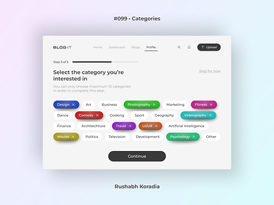 DailyUI 099 - Categories