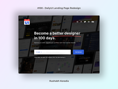 DailyUI 100 - DailyUI Landing Page Design