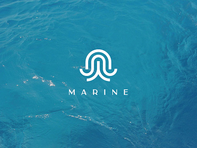 Letter M Octopus Marine Logo