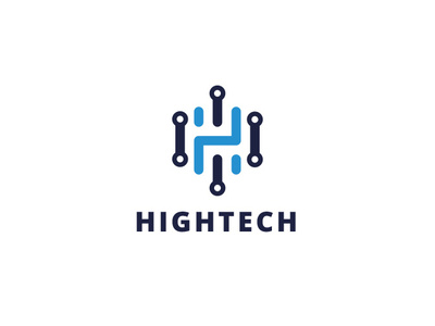 Hightech Letter H Logo app computer data letter h software tech technology logo