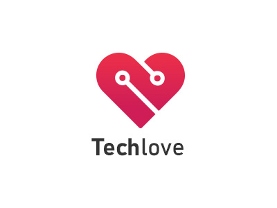 Tech Love Logo abstract agency brand branding company design heart logo love tech vector