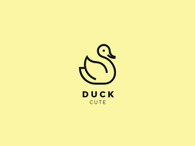 Duck Cute Logo abstract agency animal bird brand branding clean company cute design duck logo luxurious simple vector