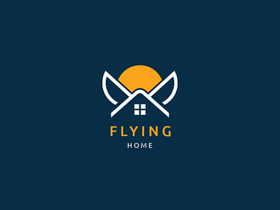 Flying Home Logo abstract agency brand branding building company design fly home logo luxurious real estate vector wings