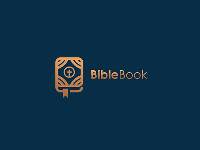 Bible Book bible book brown church logo cross education gold logo religion