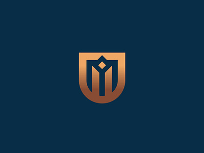 Shield Letter M Logo branding company design initial memorable modern security shiels typography unique vector