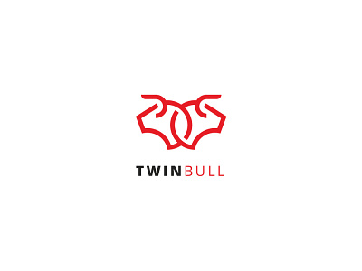 Twin Bull Logo bull bull head bull logo bull mark business cow dynamic logo finance monetizing money simple trading twin