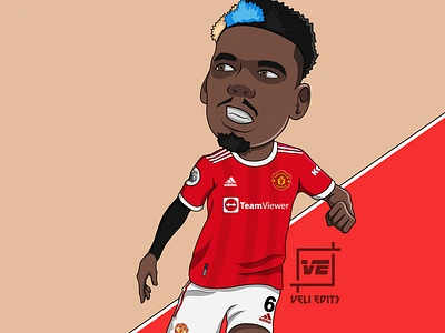 Chibi Pogba artwork blackcreatives fanart illustration portrait vector