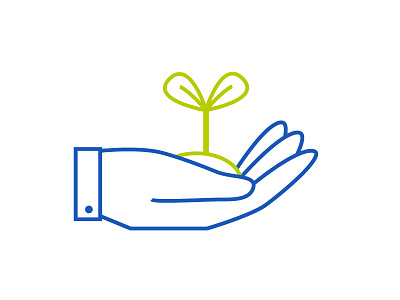 Future investment icon environment features green hand icon investment plant seed