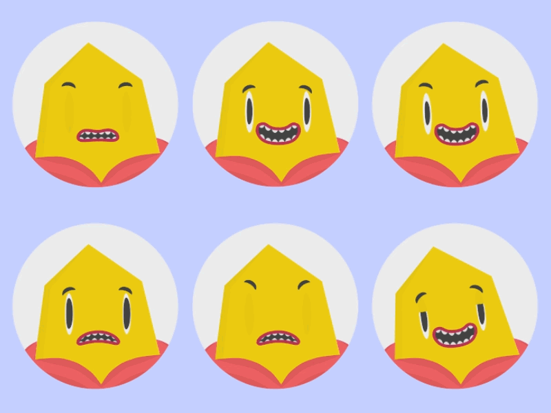 GeometricMan - Face Emotions animation cartoon character design face emotions geometricman geometry
