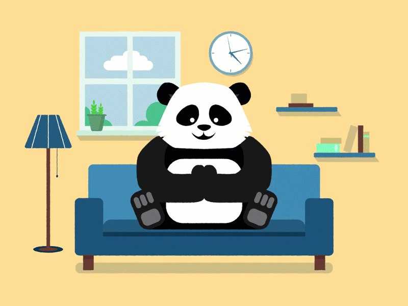 Panda 2d animation after effects animation flat gif illustration motion graphics panda vector art