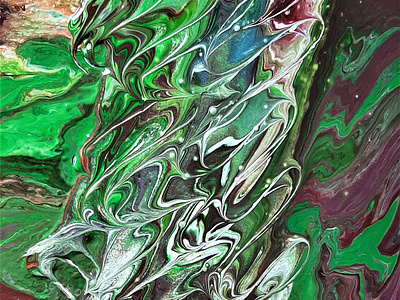 Emerald swirls 2d art 2dartist abstract art abstract patterns acrylic pouring canvas emerald green gift idea mixed media wall art