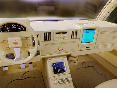 MacSEfree automotive b3d blender car computer interior render