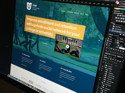 U Home Page branding focus lab icons video web design website