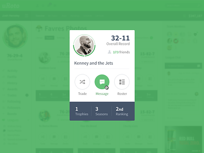 Team Card fantasy football focus lab ui user interface web app web design