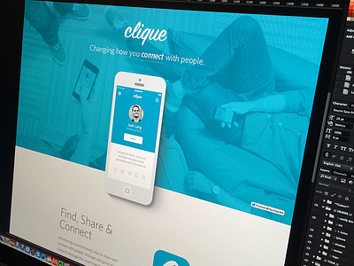 Clique Dribbble app contacts flat flat design focus lab icons responsive ui design web design