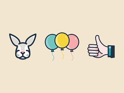 Stuff branding bunny flat focus lab icons thumbs up ui design website