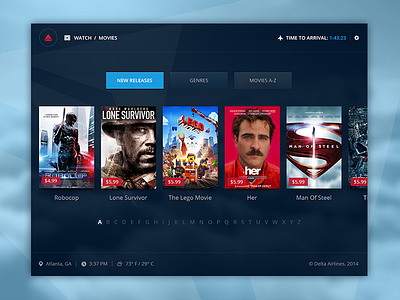 Delta branding delta focus lab interface interface design movies ui design