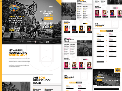 Hoopsgiving basketball branding charity flat focus lab marketing web design website