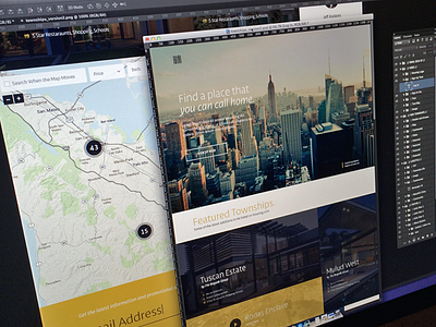 In The Works branding focus lab icon maps mark real estate ui design user interface web design website