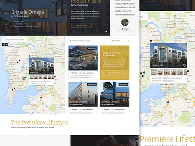 Map View branding flat design focus lab icons map real estate web design website