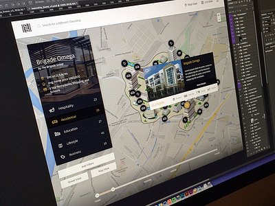 Housing Map branding flat design focus lab icons map real estate web design website