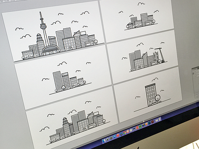 Cityscapes branding cityscapes focus lab icons illustration web design website