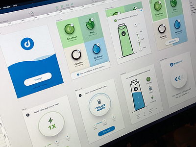 Dropwater iPad Kiosk app design flat icons ipad ui design ux design water