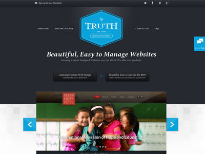 Truth Homepage icons ornate web design website