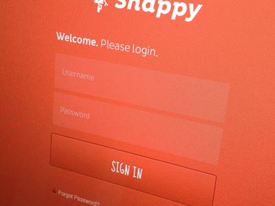 Snappy Login focus lab login login screen snappy ui user interface web design