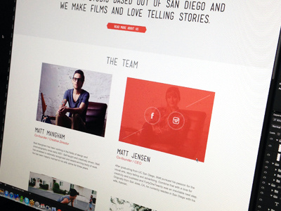 4120 Team Page colorkite hero image icons video web design website
